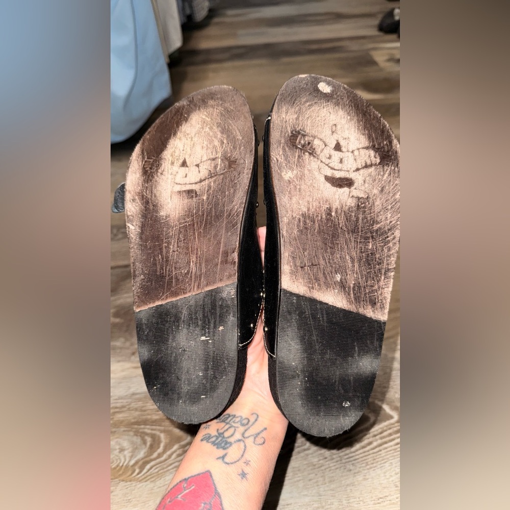 Black Studded Slide Sandals - Picture 6 of 6